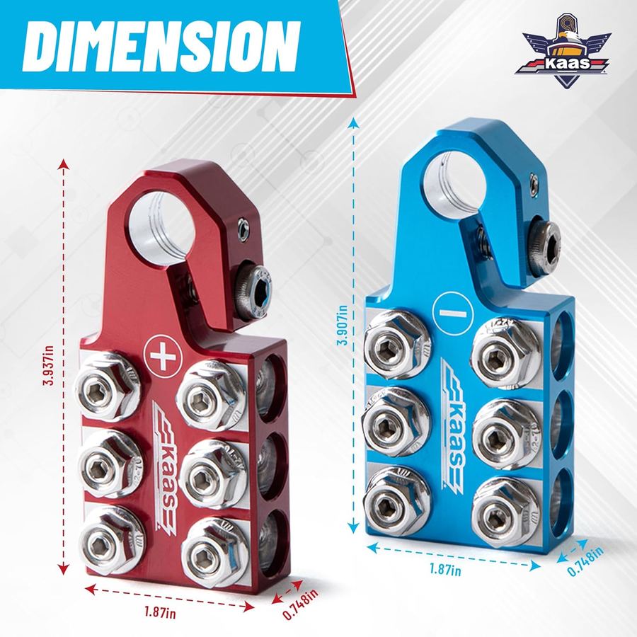 12-Way Colored Anode Top-Post Terminals