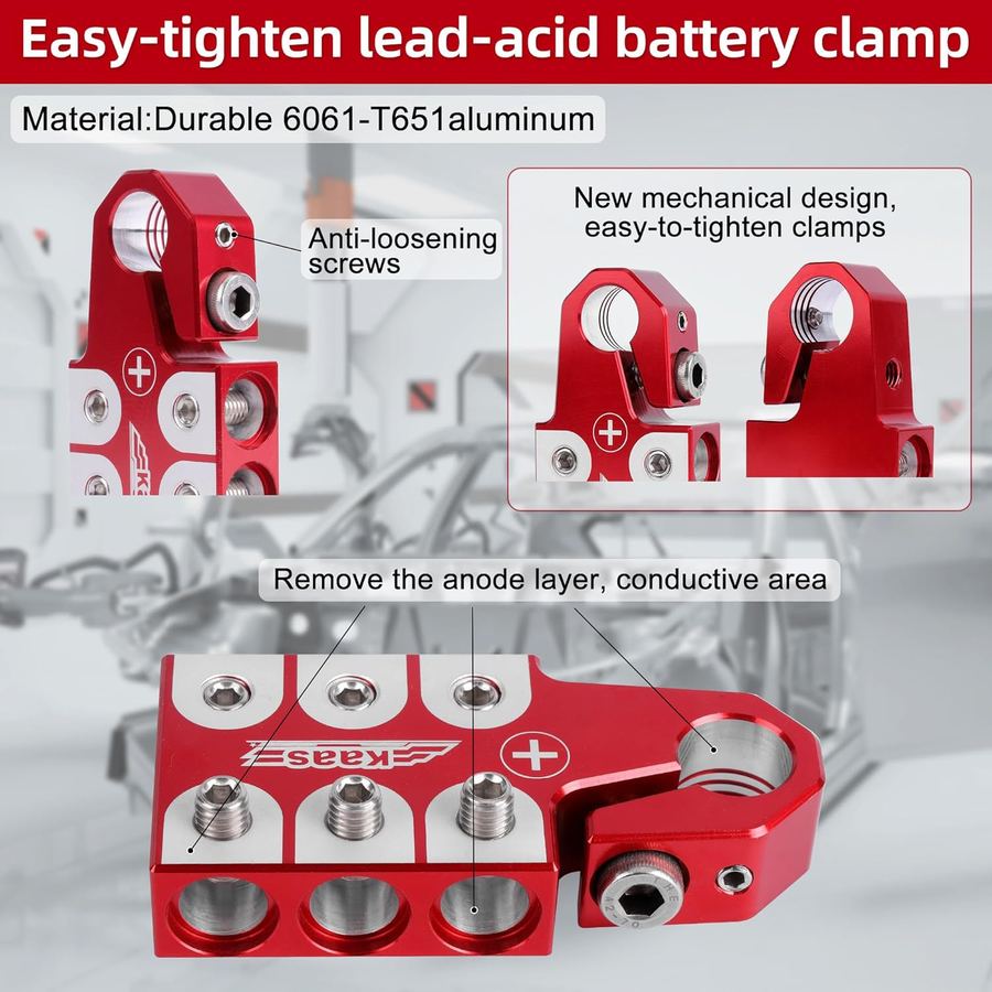 6-Way Colored Anode Battery Clamps